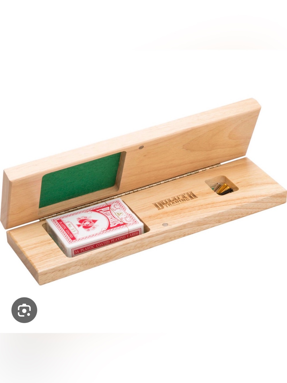 Wooden Cribbage Board Duluth Trading Solid Oak Inlay 12"L × 3.5"W